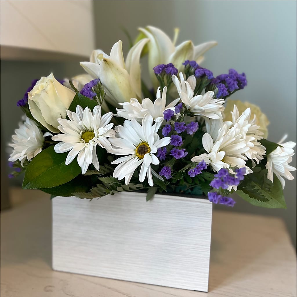 Beyond Blue Box Bouquet – Greenwich Blooms Florist Inc, Greenwich CT