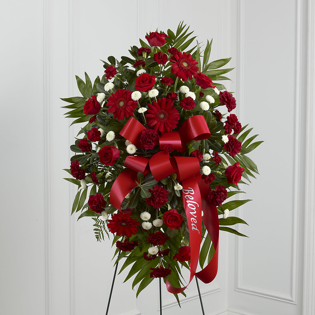Treasured Memories Standing Spray – Greenwich Blooms Florist Inc, Greenwich CT