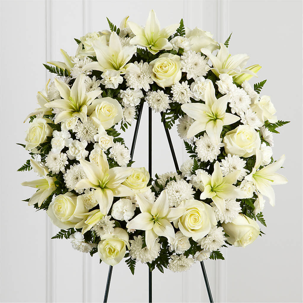 Treasured Tribute Wreath – Greenwich Blooms Florist Inc, Greenwich CT