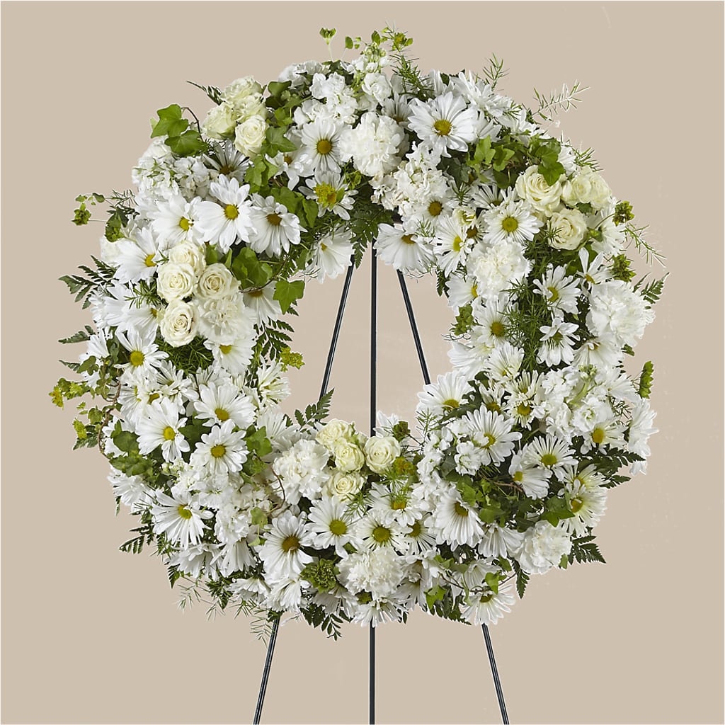 Faithful Wishes Wreath – Greenwich Blooms Florist Inc, Greenwich CT