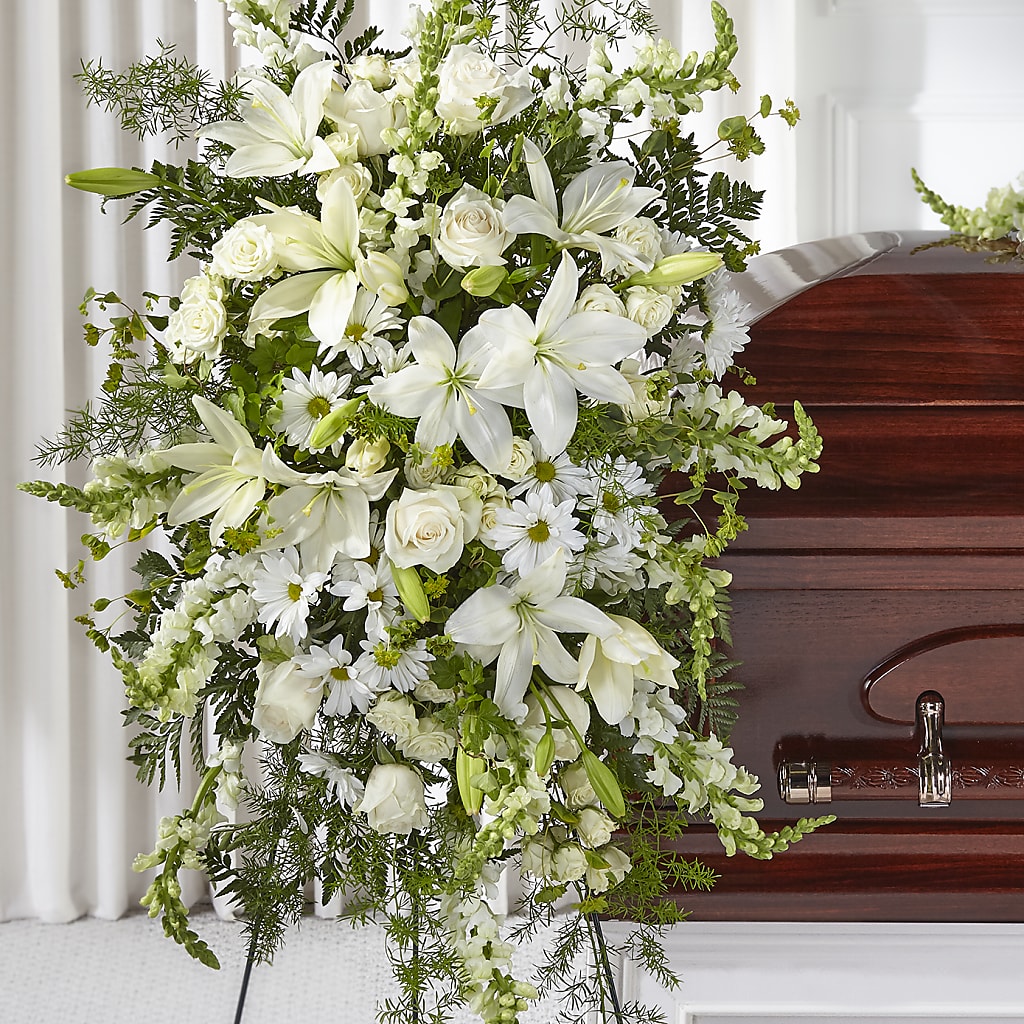 Loving Thoughts Standing Spray – Greenwich Blooms Florist Inc, Greenwich CT
