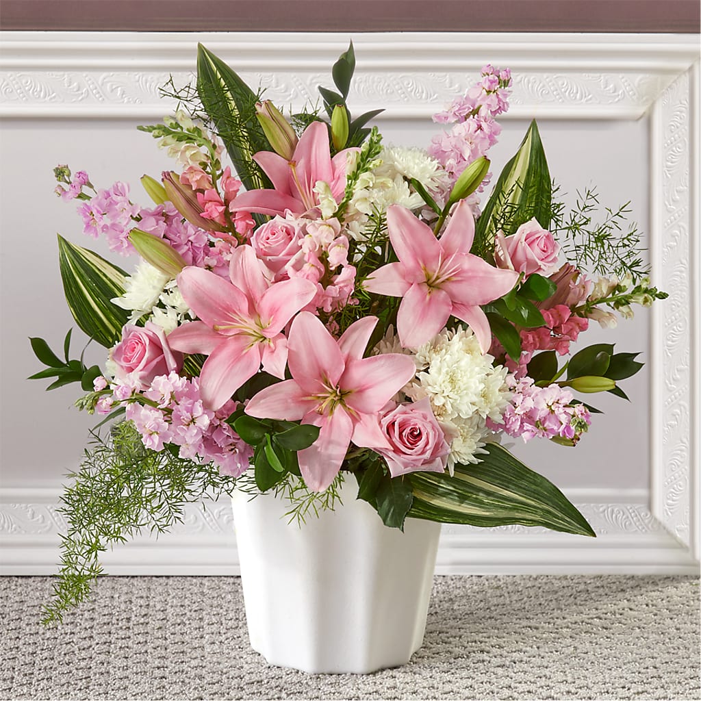 Simply Serene Floor Basket – Greenwich Blooms Florist Inc, Greenwich CT