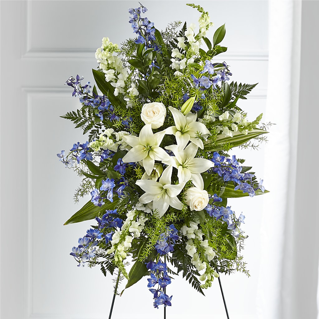 Faithful Friend Standing Spray – Greenwich Blooms Florist Inc, Greenwich CT