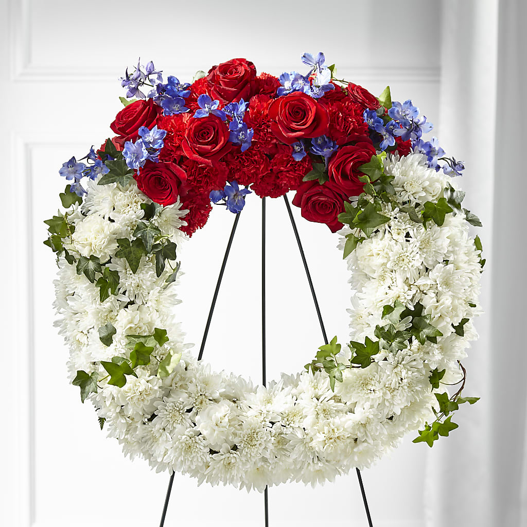 Patriotic Passion Wreath – Greenwich Blooms Florist Inc, Greenwich CT