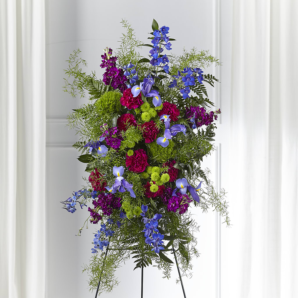 Heavenly Skies Standing Spray – Greenwich Blooms Florist Inc, Greenwich CT