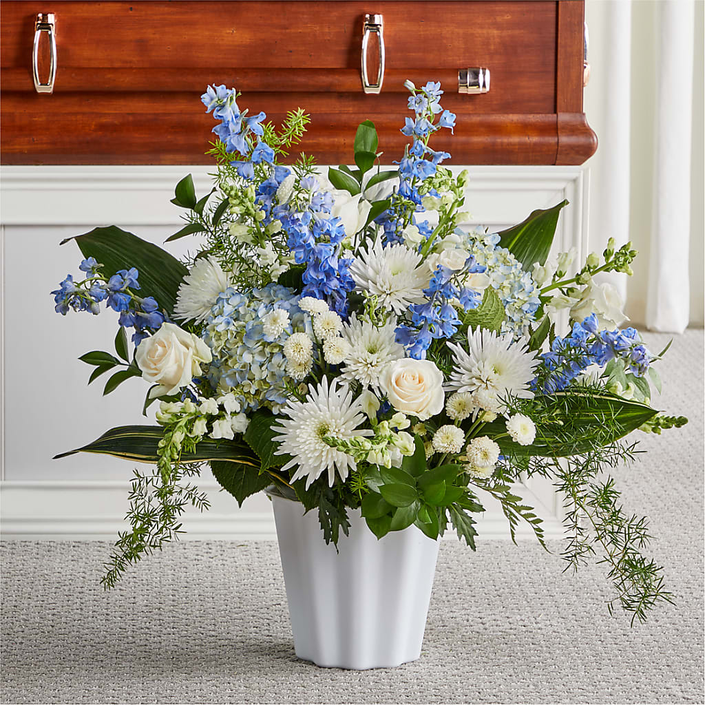 Everlasting Memories Floor Basket – Greenwich Blooms Florist Inc, Greenwich CT
