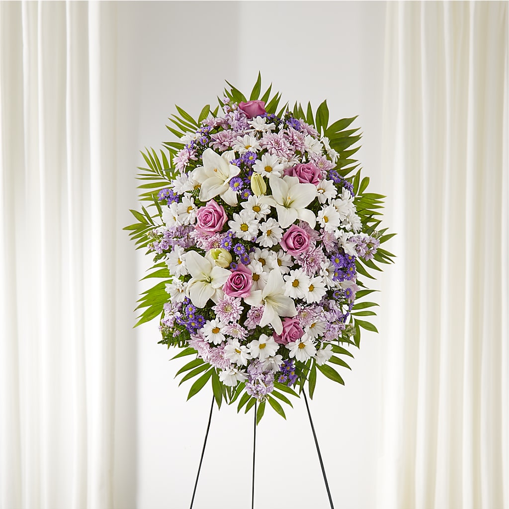 Surrounded by Love Standing Spray – Greenwich Blooms Florist Inc, Greenwich CT