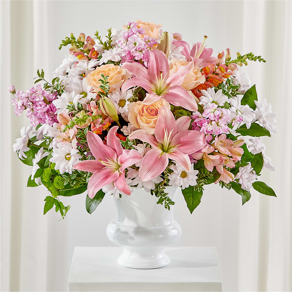 Heartfelt Gesture Urn Arrangement – Greenwich Blooms Florist Inc, Greenwich CT