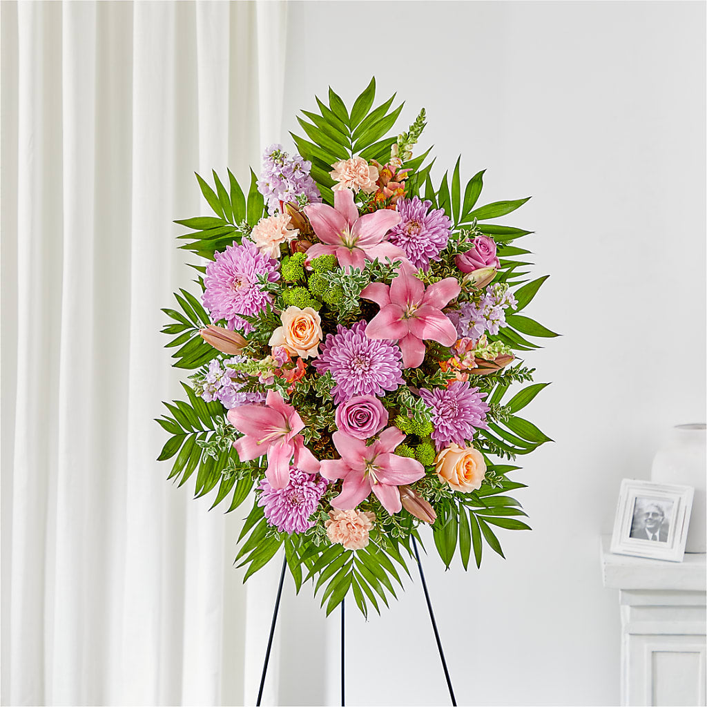 Love & Light Standing Spray – Greenwich Blooms Florist Inc, Greenwich CT