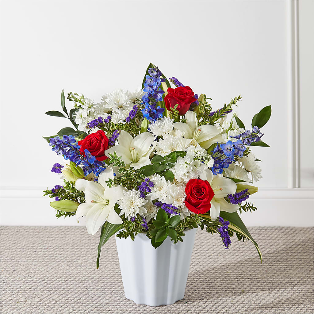 Consoled Floor Basket – Greenwich Blooms Florist Inc, Greenwich CT