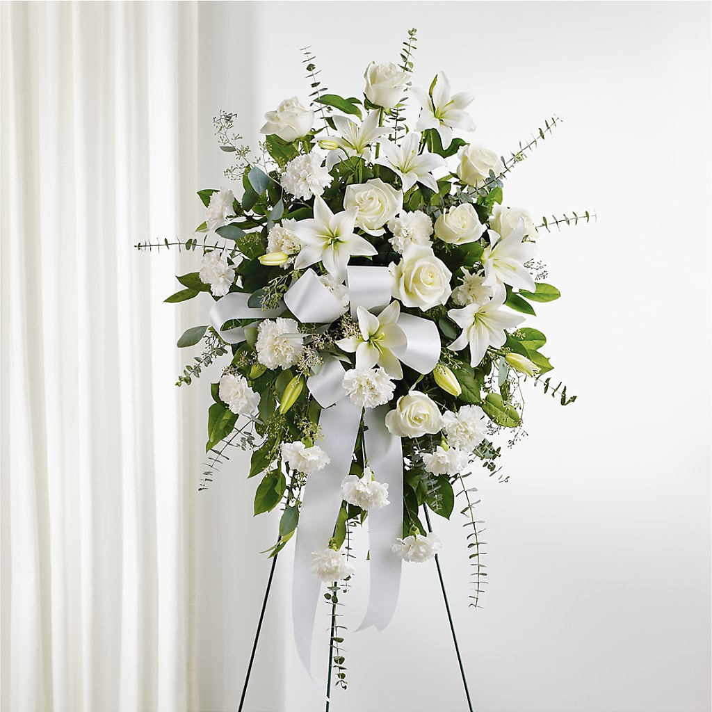 With Care Standing Spray – Greenwich Blooms Florist Inc, Greenwich CT