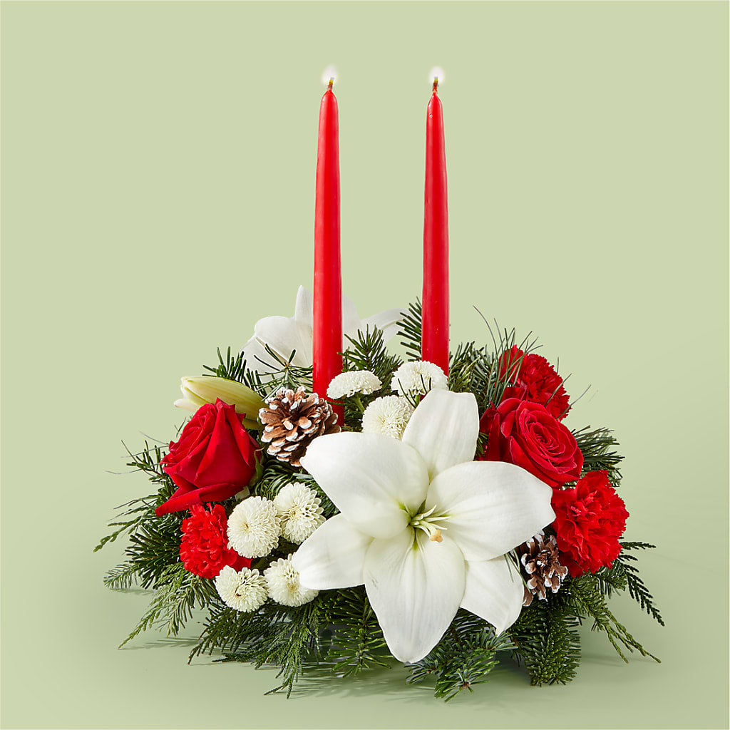 Seasonal Festivities Centerpiece – Greenwich Blooms Florist Inc, Greenwich CT