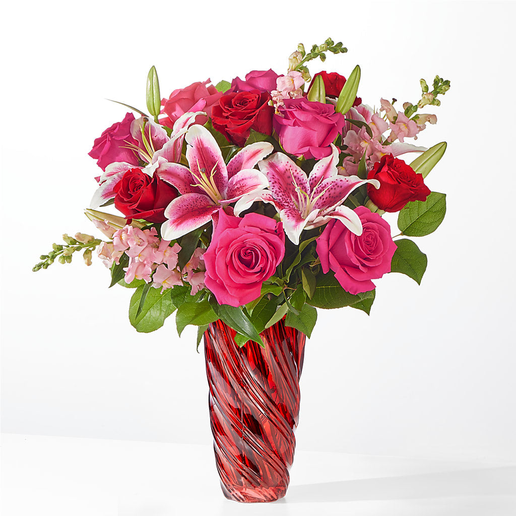 Always You Bouquet with Luxe Swirl Vase – Greenwich Blooms Florist Inc, Greenwich CT