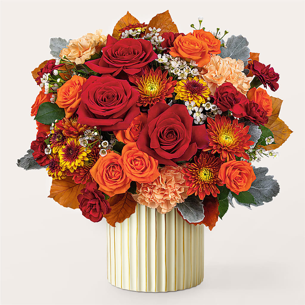 Merlot Bouquet with Ivory Vase – Greenwich Blooms Florist Inc, Greenwich CT
