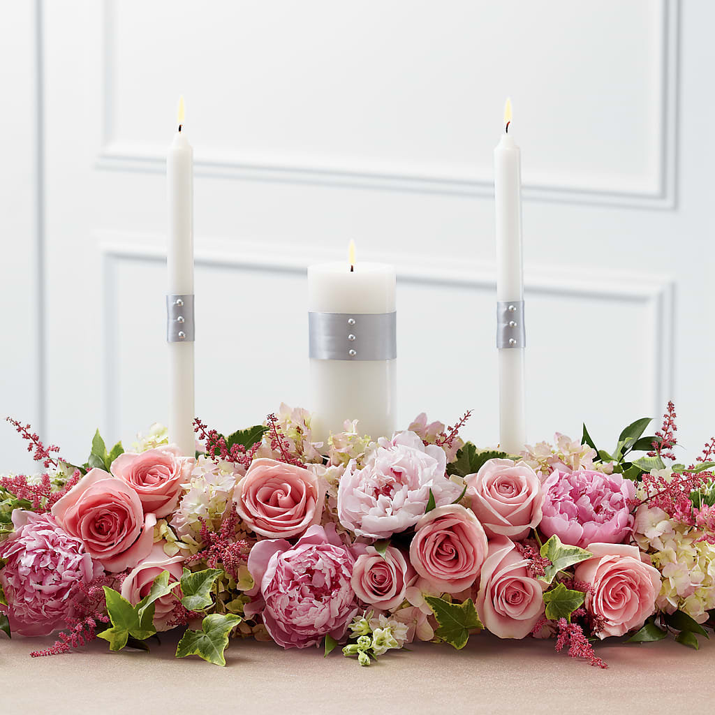 Worldwide Romance Unity Candle Arrangement – Greenwich Blooms Florist Inc, Greenwich CT