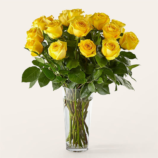 Long Stem Yellow Rose Bouquet –  Greenwich Blooms Florist Inc, Greenwich CT