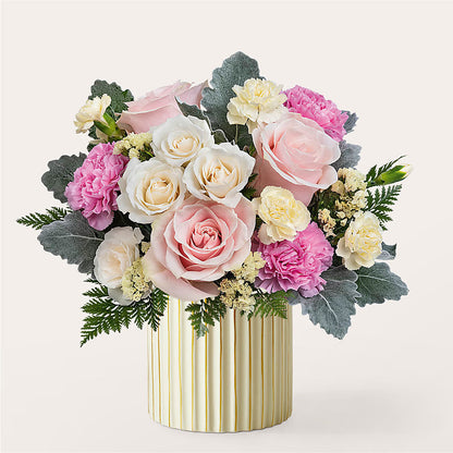Blissful Moments Bouquet with Ivory Vase