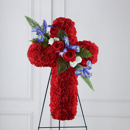 Faithful Hero Floral Cross –  Greenwich Blooms Florist Inc, Greenwich CT