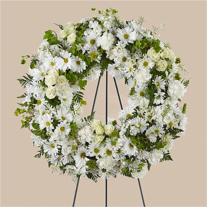 Faithful Wishes Wreath –  Greenwich Blooms Florist Inc, Greenwich CT