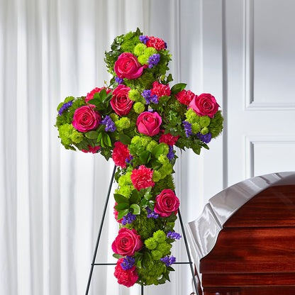 Tribute Rose Floral Cross –  Greenwich Blooms Florist Inc, Greenwich CT