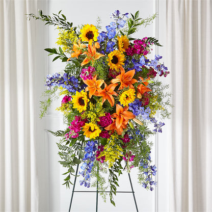 Sunlit Memories Standing Spray (Standard) –  Greenwich Blooms Florist Inc, Greenwich CT