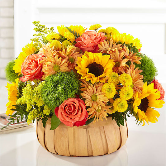 Harvest Sunflower Basket –  Greenwich Blooms Florist Inc, Greenwich CT