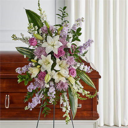 Grateful Hearts Standing Spray –  Greenwich Blooms Florist Inc, Greenwich CT