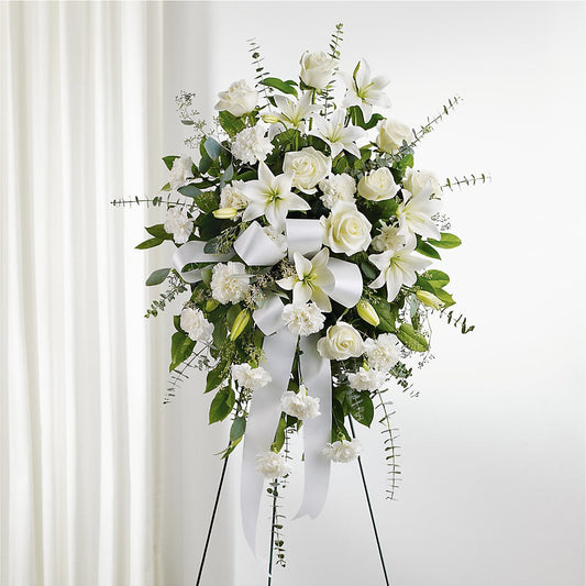 With Care Standing Spray –  Greenwich Blooms Florist Inc, Greenwich CT