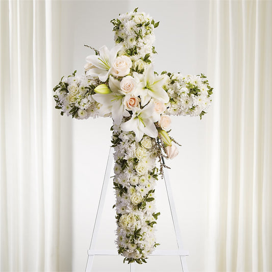 Spiritual Guidance Standing Spray –  Greenwich Blooms Florist Inc, Greenwich CT