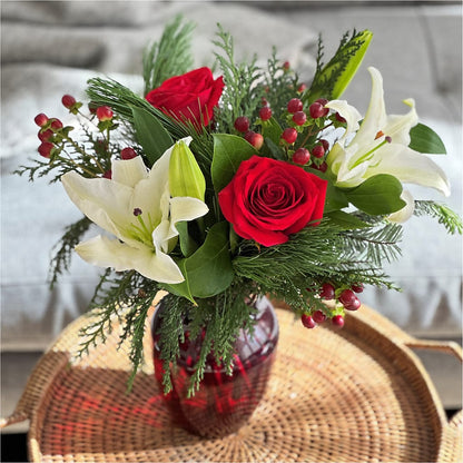 Evergreen Delight Bouquet –  Greenwich Blooms Florist Inc, Greenwich CT