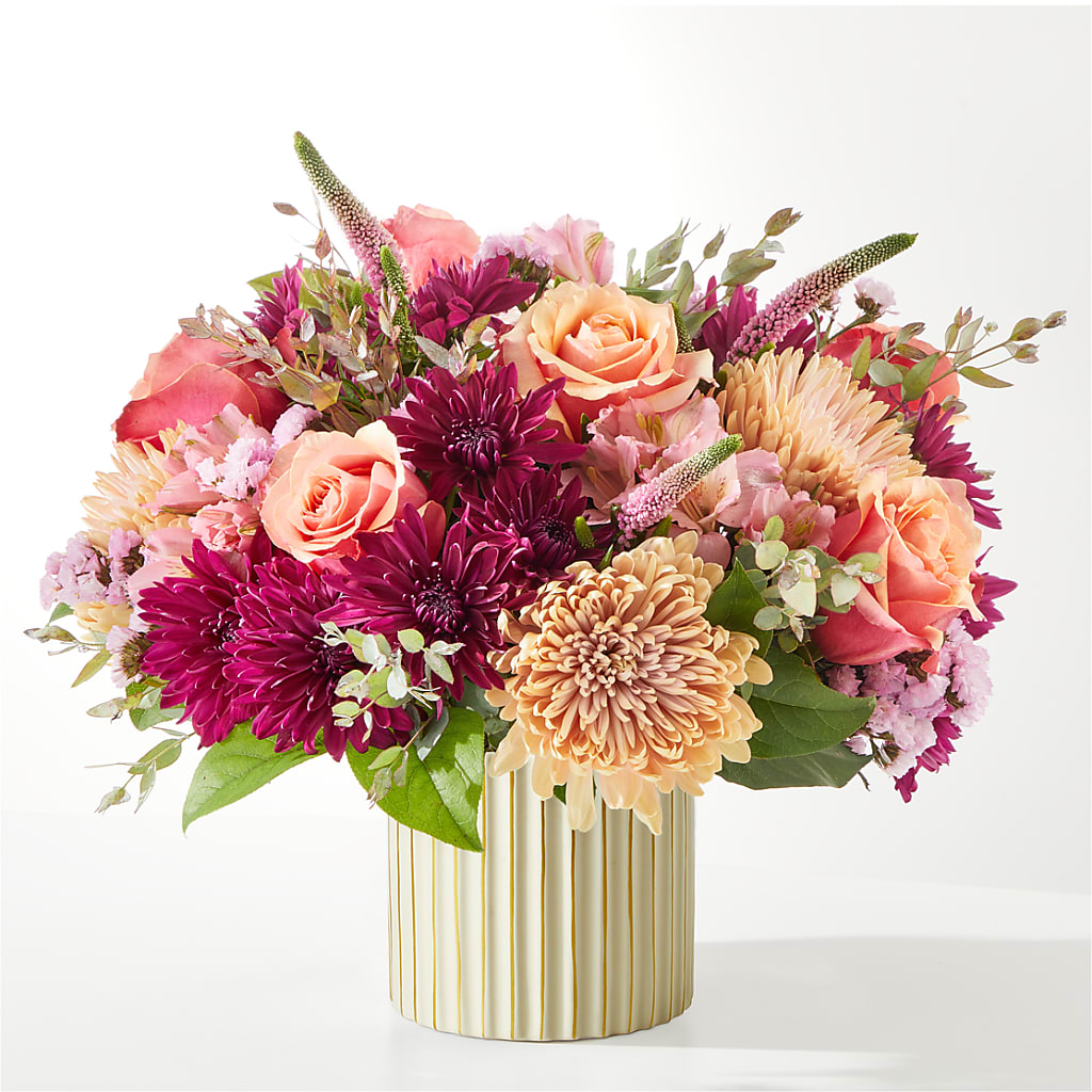 Berry Cobbler Bouquet with Ivory Vase –  Greenwich Blooms Florist Inc, Greenwich CT
