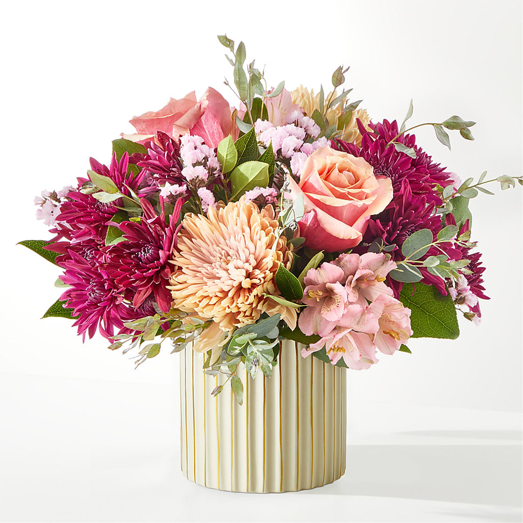 Berry Cobbler Bouquet with Ivory Vase –  Greenwich Blooms Florist Inc, Greenwich CT