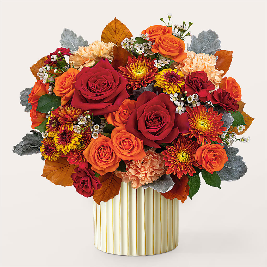 Merlot Bouquet with Ivory Vase –  Greenwich Blooms Florist Inc, Greenwich CT