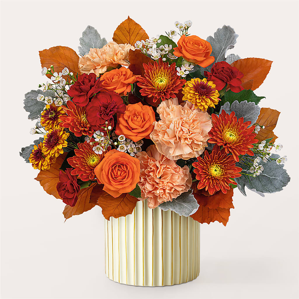Merlot Bouquet with Ivory Vase –  Greenwich Blooms Florist Inc, Greenwich CT