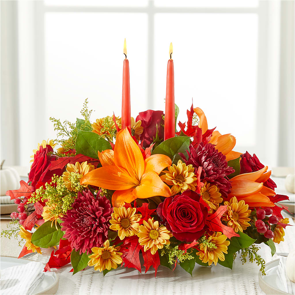 Autumn's Embrace Centerpiece –  Greenwich Blooms Florist Inc, Greenwich CT