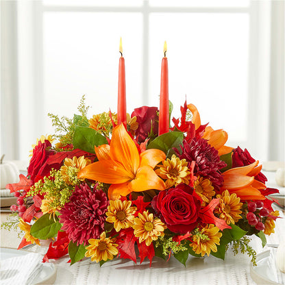 Autumn's Embrace Centerpiece –  Greenwich Blooms Florist Inc, Greenwich CT