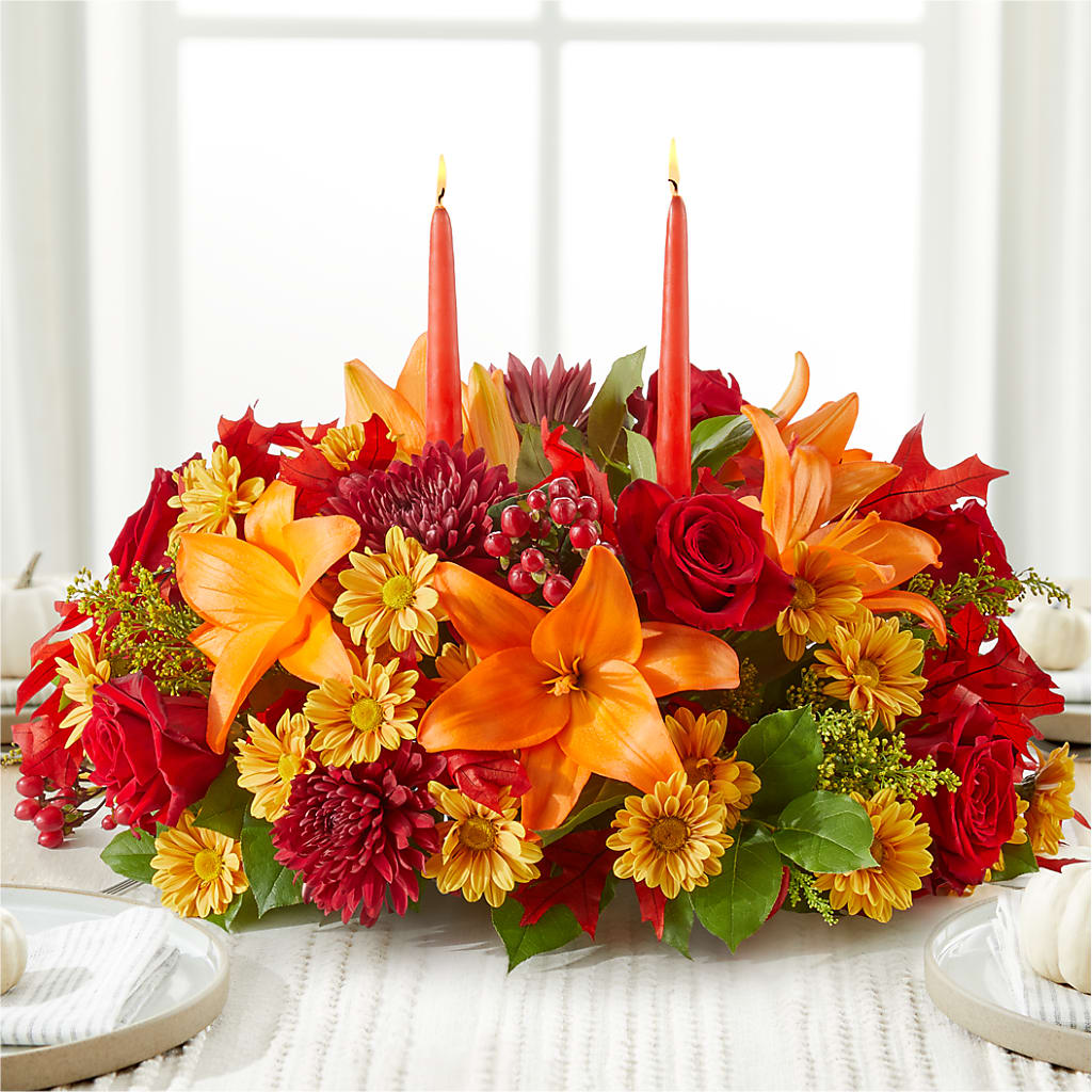 Autumn's Embrace Centerpiece –  Greenwich Blooms Florist Inc, Greenwich CT