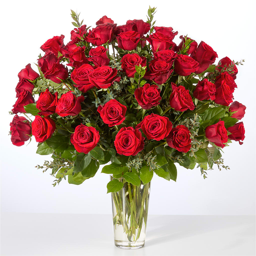 Forever Yours Fifty Stem Red Rose Bouquet –  Greenwich Blooms Florist Inc, Greenwich CT